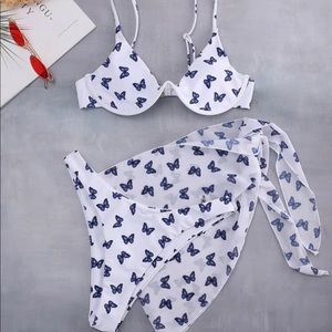 3 Pc butterfly bikini Shein